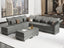 LLappuil Modular Sectional Sofa, Faux Leather Fabric 9 Seater L Shaped Sectional with Storage, Oversized Waterproof Leather Modular Sofa Couch Set for Living Room, Grey