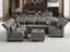 LLappuil Leather Sleeper Sectional Sofa Couch, 4-Seater Bed Shaped Modular Sectional Sofa with Storage Chaise, High Back Recliner Faux Leather Couches, Anti-Scratch Grey