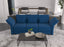 LLappuil Modular Sectional Sofa with Storage, 3 Seater 88.6" L Shaped Couch, High Back Velvet Sof, Blue