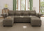 LLappuil Faux Leather Sectional Sofa Modern Modular Sectional Couch with Chaise L Shaped Corner Sectional 8 Seater with Storage Seats,Memory Foam,Modular Sofa for Small Space,Living Room,Grey