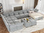 LLappuil Chenille Oversized Modular Sofa U Shaped Sectioanl Couches for Living Room with Storage Ottoman, Adjustable Arms, 14 Seater, Grey