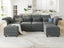 LLappuil Faux Leather Sectional Sofa Modern Modular Sectional Couch with Chaise L Shaped Corner Sectional 8 Seater with Storage Seats,Memory Foam,Modular Sofa for Small Space,Living Room,Grey