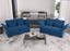 LLappuil Modular Sectional Modern Sofa Set with Storage, 4 Seat Recliner Conner Couch, 2 Pieces Velvet Loveseat Set, Blue