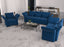 LLappuil 3 Piece Modular Sectional Sofa Set with Storage, Velvet Water Resistant and Anti-Scratch 3-Seat Couch Loveseat and Armchair Set for Living Room, Office, Blue