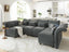 LLappuil Faux Leather Sectional Sofa Modern Modular Sectional Couch with Chaise L Shaped Corner Sectional 8 Seater with Storage Seats,Memory Foam,Modular Sofa for Small Space,Living Room,Grey