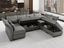 LLappuil Extra Large Modular Sectional 14 Seater U Shaped Sofa with Storage, Faux Leather Waterproof Sectional Couch for Living Room, Grey