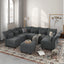 LLappuil Faux Leather Sectional Sofa Modern Modular Sectional Couch with Chaise L Shaped Corner Sectional 8 Seater with Storage Seats,Memory Foam,Modular Sofa for Small Space,Living Room,Grey