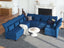 LLappuil Velvet Modular Sectional Sofa, 127.8" 8-Seater U Shaped Sectional Couch with Storage Chaise, High Back Recliner Modular Couches for Living Room, Anti-Scratch Blue