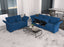 LLappuil 2 Piece Velvet Sofa Couch and Loveseat Sets with Storage, Modular Sectional Sofa 5 Seat for Living Room, Office, Blue