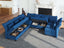 LLappuil Velvet Modular Sectional Sofa, 127.8" 8-Seater U Shaped Sectional Couch with Storage Chaise, High Back Recliner Modular Couches for Living Room, Anti-Scratch Blue