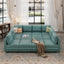 LLappuil Modular Sectional Sofa Faux Leather Sleeper Sectional Couch with Storage Convertible 12 Seats Modular Sofa Bed for Living Room, Aqua Blue