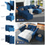 LLappuil Oversized Sleeper Sectional Sofa Couch, 89.5" 6-Seater Bed Shaped Modular Sectional Sofa with Storage Chaise, High Back Recliner Velvet Couches, Anti-Scratch Blue