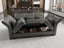 LLappuil Faux Leather Sleeper Sectional Sofa Bed, 6-Seater Bed Shaped Modular Sectional Sofa with Storage Chaise, High Back Recliner Velvet Couches, Anti-Scratch Grey