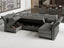 LLappuil Faux Leather 6 Seater U Shaped Leather Sectional Couch, Grey Modular Faux Leather Sectional Sofa