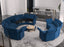 LLappuil 3 Piece Corner Sofa, Modular Sectional Semi Circular Shaped Couch with Storage, Velvet 9 Seat Sofa for Living Room, Blue