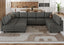 LLappuil Modular Sectional Sofa, Oversized U Shaped Sofa with Storage, Sectional Couch for Living Room, Faux Leather Fabric Waterproof Sofa, 7 Seats with Ottoman, Dark Grey