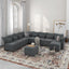 LLappuil Oversized Modular Sectional Sofa 153.4" 10-Seater U Shaped Couch with Large Storage Chaise, Velvet High Back Recliner Couches with Big Ottoman for Living Room, Grey