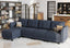 LLappuil Sectional Modular Couch with Reversible Chaise, Modern L Shaped Couch Storage Corner Modular Sofa with Ottoman, Black