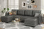 LLappuil Modular Sectional Sofa, Convertible U Shaped Couch with Storage, Modular Sectionals with Ottomans, Faux Leather Fabric Waterproof Couch, 111.8" Width, 81.5" Depth, Dark Grey