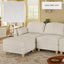 LLappuil Modular Sectional Sofa Middle Module Seat, Combination Sofa Linen Fabric Storage Chair, Carton B (Beige)