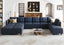 LLappuil Oversized Modular Sofa 12 Seater Storage Sectional with Reversible Chaise, Large U Shaped Couches for Living Room Office, Denim Blue