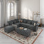 LLappuil Velvet Modular Sectional Sofa L Shaped Corner Couch with Storage Chaise, 127.8" 9-Seater Oversized Sofa with Ottoman, High Back Recliner Sleeper Couches, Anti-Scratch Grey