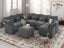 LLappuil Faux Leather Sectional Sofa Modern Modular Sectional Couch with Chaise L Shaped Corner Sectional 8 Seater with Storage Seats,Memory Foam,Modular Sofa for Small Space,Living Room,Grey