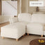 LLappuil Modular Sectional Sofa Ottoman Seat, Combination Sofa Teddy Velvet Fabric Storage Footstool, Carton C (Beige)