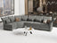 LLappuil Extra Large Modular Sectional 14 Seater U Shaped Sofa with Storage, Faux Leather Waterproof Sectional Couch for Living Room, Grey