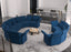 LLappuil 3 Piece Corner Sofa, Modular Sectional Semi Circular Shaped Couch with Storage, Velvet 9 Seat Sofa for Living Room, Blue