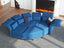 LLappuil Oversized Sleeper Sectional Sofa Couch, 91" 4-Seater Bed Shaped Modular Sectional Sofa with Storage Chaise, High Back Recliner Velvet Couches, Anti-Scratch Blue