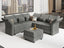 LLappuil Faux Leather Modular Sectional Sofa with Adjustable Backrest and Armrest, 6 Seater Waterproof L Shape Sectional Couch with Storage for Living Room, Grey