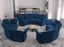 LLappuil 3 Piece Corner Sofa, Modular Sectional Semi Circular Shaped Couch with Storage, Velvet 9 Seat Sofa for Living Room, Blue