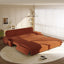 LLappuil 95" Pull Out Sofa Bed Queen Size, Oversized Corduroy Loveseat Sofa Couch Convertible Sofa Bed for Living Room Orange