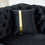 LLappuil Sectional Sofa, 106" Chesterfield Sofa with Curved Arm Button Tufted, Velvet Cloud Sofa Couch for Living Room Black
