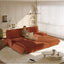LLappuil 95" Pull Out Sofa Bed Queen Size, Oversized Corduroy Loveseat Sofa Couch Convertible Sofa Bed for Living Room Orange