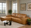 LLappuil 114" Sectional Sofa, Modular Sectional Couch with Right Chaise, Deep Seat Faux Leather Boneless Cloud Sofa for Living Room