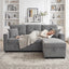 LLappuil Sectional Sofa, 71" Sectional Couch Convertible Sofa Bed, Pull Out Sofa Bed Full Size with Storage Chaise for Living Room, Linen Light Gray
