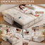 LLappuil 77" Pull Out Sofa Bed Queen Size, Loveseat Sofa Convertible Sleeper Sofa Bed, Flannelette Fabric Sofa Couch for Living Room Beige