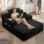 LLappuil Chaise Lounge Chair Indoor, Corduroy Boneless Sofa Bed, Deep Seat Sleeper Couch Reading Chairs, Cloud Sofas Couches for Living Room, No Assembly Required Black