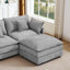 LLappuil Modular Sectional Sofa, Sectional Couch with Movable Ottoman, Chenille 4 Seat Cloud Sofa Couch for Living Room Gray