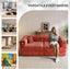 LLappuil 78" Corduroy Sofa Bed, Floor Sofa Convertible Sofa Bed, Loveseat Sofa for Living Room, No Assembly Orange