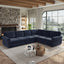 LLappuil Sectional Sofa, Pull Out Sofa Bed King Size, 6 Seat Chenille Sofa Couch Convertible Sleeper Sofa Bed for Living Room Blue