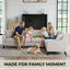 LLappuil Sectional Sofa, 103" x 103" Chesterfield Sofa with Nailhead, 7 Seat Chenille Tufted Couch for Living Room Beige