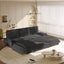 LLappuil 95" Pull Out Sofa Bed Queen Size, Oversized Corduroy Loveseat Sofa Couch Convertible Sofa Bed for Living Room Gray