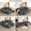 LLappuil Modular Sectional Sofa, 138" Oversized Sectional Couch Wiht USB & Wireless Charge, 6 Seat Corduroy Sofa Couch with Coffee Table Board for Living Room Gray