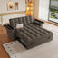 LLappuil Pull Out Sofa Bed Full Size, 65" Loveseat Sofa Convertible Sofa Bed, Chenille Sofa Couch with Small Toptable, Charging Port, Hidden Storage Armrest for Living Room Gray