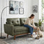 LLappuil 65" Loveseat Sofa, Love Seat Small Sofa Couch for Living Room, Bedroom, Compact Space, Foil Fabric Green