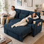 LLappuil 81" Loveseat Sofa with Recliner Chair, 3 Seat Sofa with Pull Out Sofa Bed, Chenille Sofa Couch Convertible Sofa Bed with Tabletop, Cup Holder, USB & Type-c Charging Port for Living Room