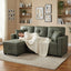 LLappuil 71" Sectional Sofa, Sectional Couch with Pull Out Sofa Bed Twin Size, Convertible Sofa Bed with Storage Chaise for Living Room, Compact Space, Foil Fabric Green